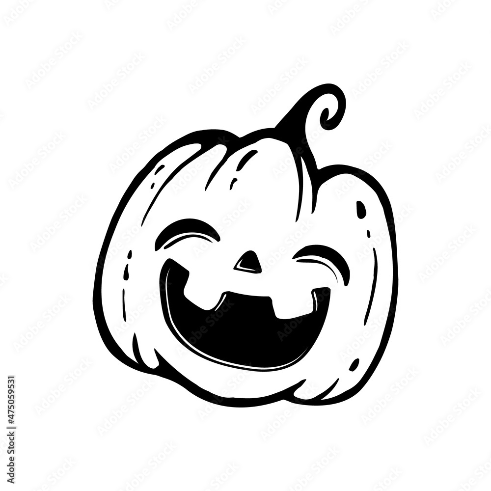 Halloween cartoon pumpkin. Pumpkin line icon, outline sign, linear style pictogram isolated on white. Halloween holiday symbol Halloween cartoon pumpkin. Pumpkin line icon, outline sign, linear style pictogram isolated on white. Halloween holiday symbol