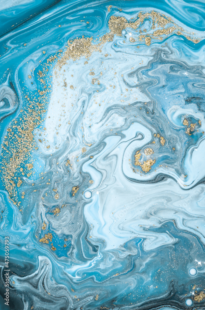 Luxury ART in Eastern style. Marbled paper. Natural Pattern. Abstract artwork. Style incorporates the swirls of marble or the ripples of agate. Beautiful painting.