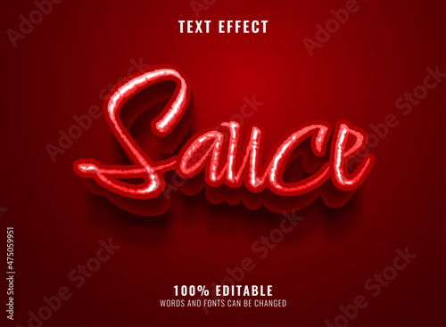 3d red sauce handwriting text effect