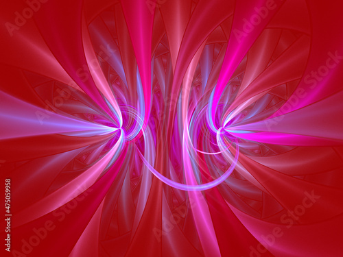 Red Decorative abstract background for modern design. colored fractals and geometric shapes