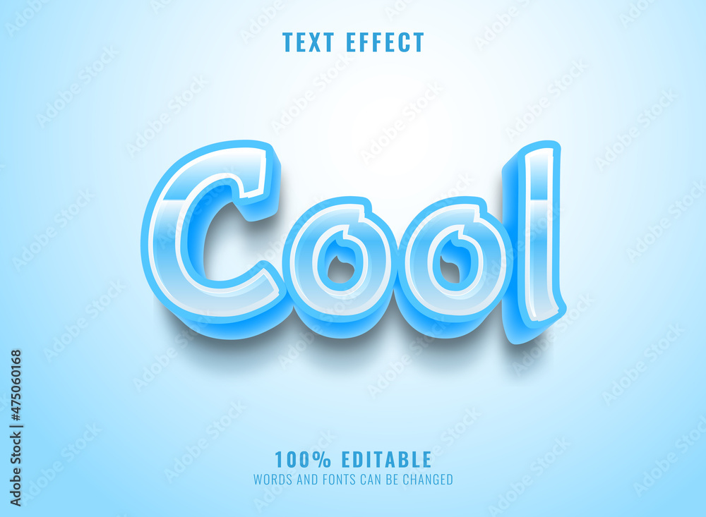 3d blue cool winter text effect