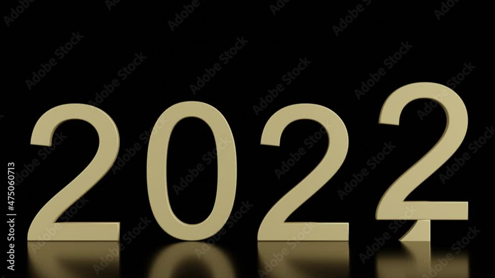Filmato. Illustrazione 3D. Anno nuovo 2022. Capodanno 2022 in numeri. Il 2022 sostituisce il 2021.. Filmato. Illustrazione 3D. Anno nuovo 2022. Capodanno 2022 in numeri. Il 2022 sostituisce il 2021..