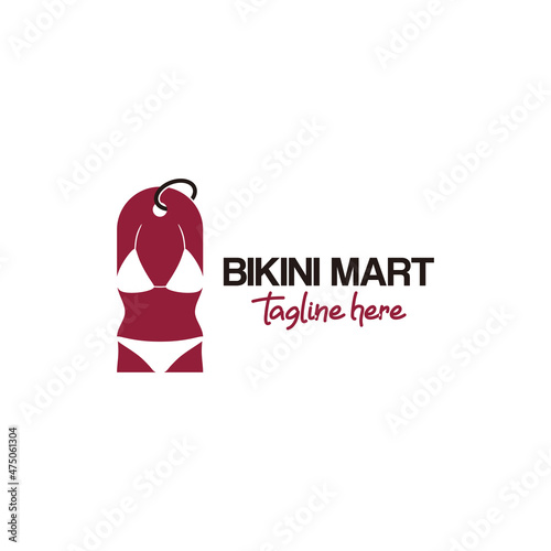 Simple Minimalist Sexy Red Woman Girl Female Lingerie Underwear Logo Design Vector