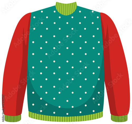 Christmas sweater in cartoon style isolated