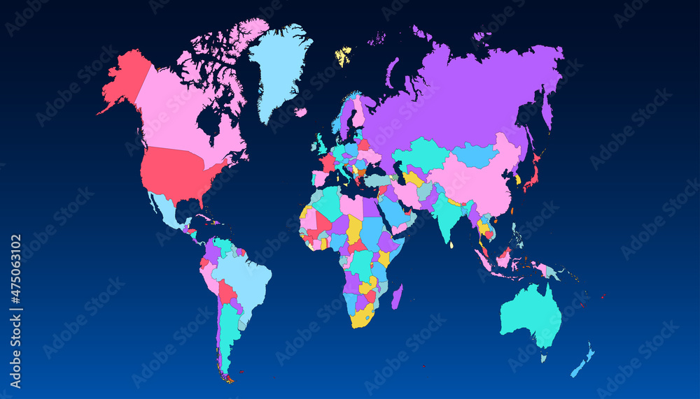 Fototapeta premium World map. Color vector modern. 