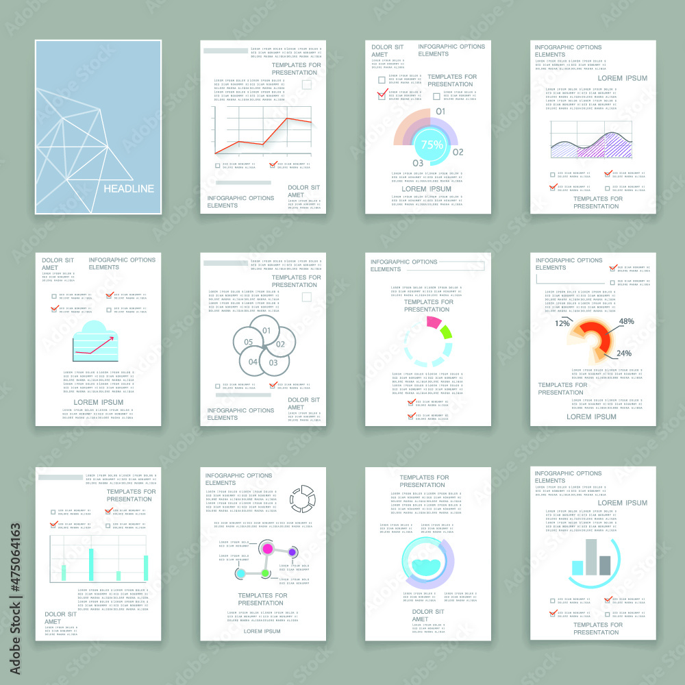 Naklejka premium Elements for business data visualization, Modern infographic design, vector set templates