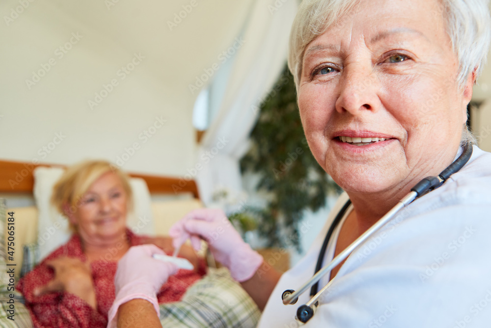 Nurse does a CRP rapid test in a senior citizen Stock Photo | Adobe Stock