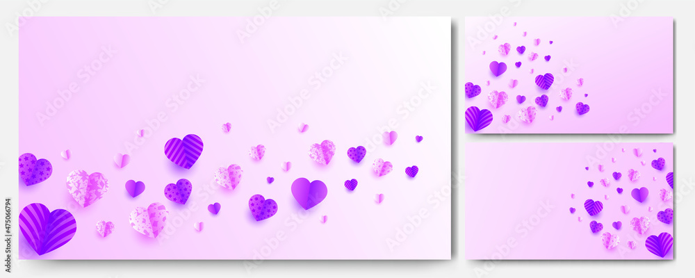 Lovely white purple Papercut style design background
