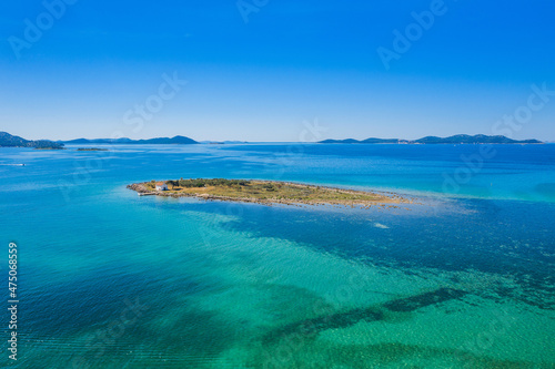 Fototapeta Naklejka Na Ścianę i Meble -  Amazing islands on Adriatic sea in Croatia, near town of Pakostane