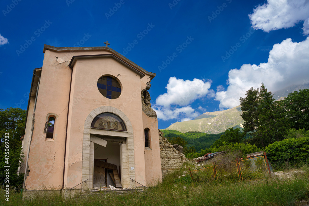 Arquata del Tronto, old village damaged by earthquake in Ascoli Piceno province