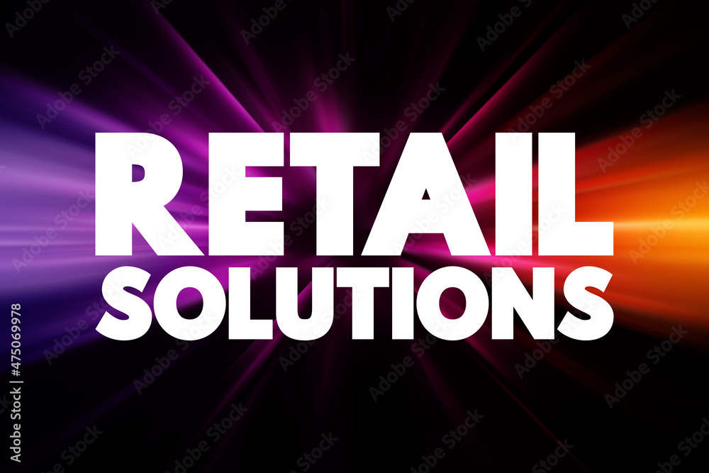 Retail Solutions text quote, concept background.