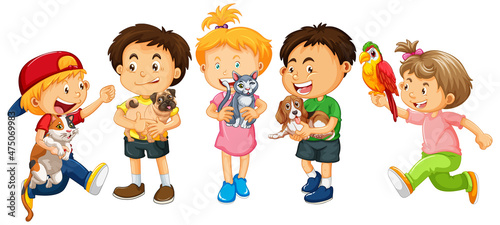 Group of children cartoon character