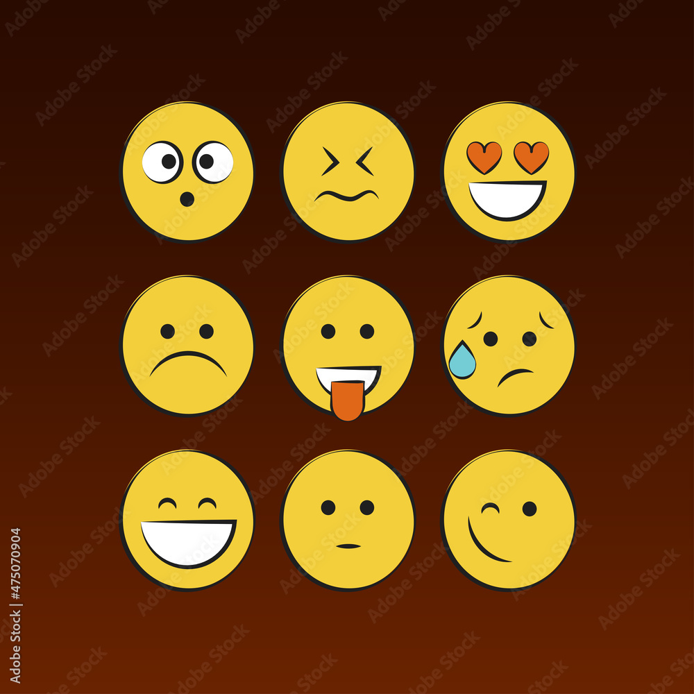 Fototapeta premium Set of smile icons. emoji. emoticons 