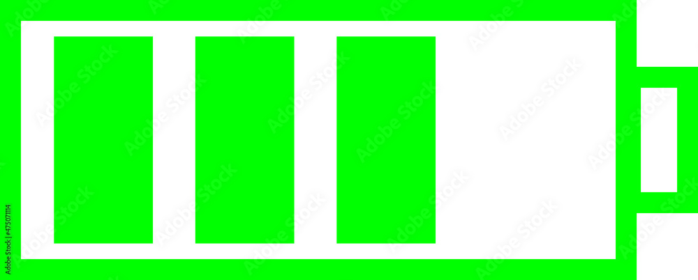 einfache Vektorgrafik, aufgeladene Batterie, grün