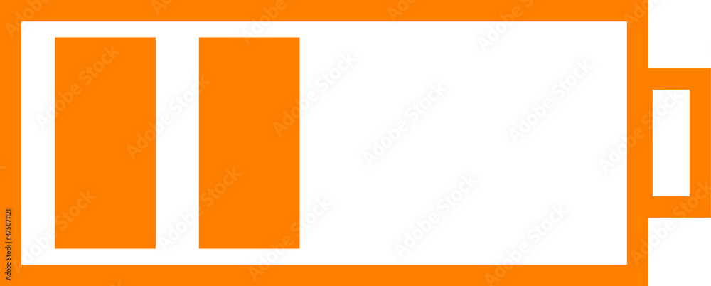 einfache Vektorgrafik, benutzte Batterie, orange