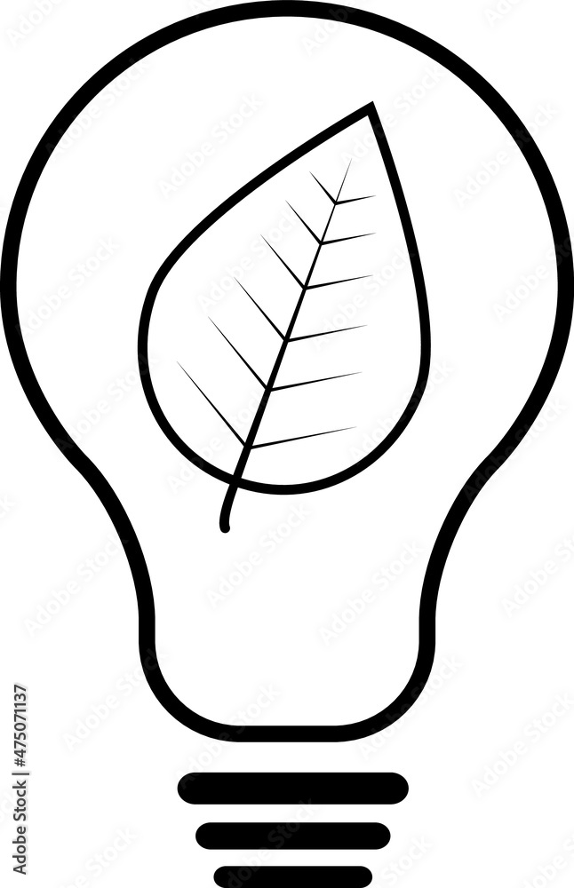 einfache Linie Vektor, grüne Glühbirne