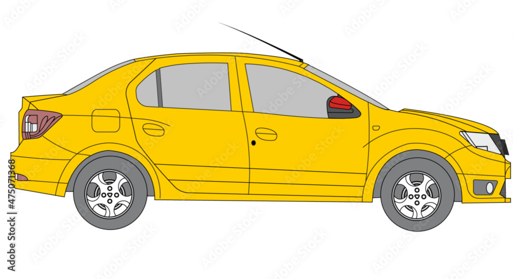Yellow vector car