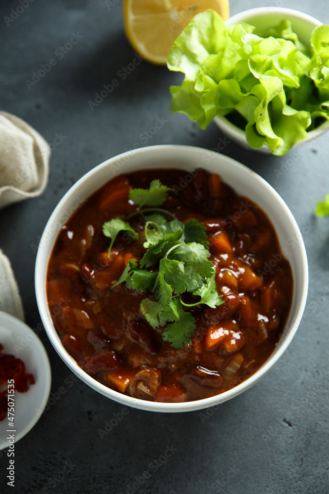 Homemade red bean ragout with vegetables Homemade red bean ragout with vegetables
