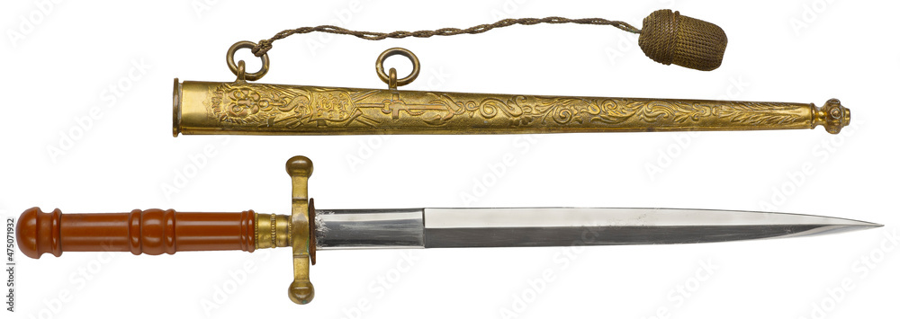 historical edged weapon cutlass on white background historical edged weapon cutlass on white background