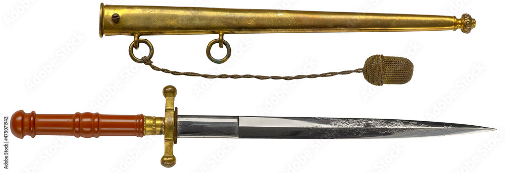 historical edged weapon cutlass on white background historical edged weapon cutlass on white background