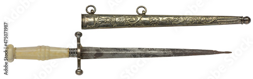 Картината върху платно historical edged weapon cutlass on white background