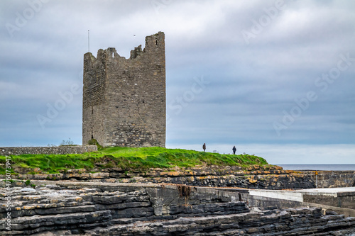 Rossle castle at Easky pier in County Sligo - Republic of Ireland. photo