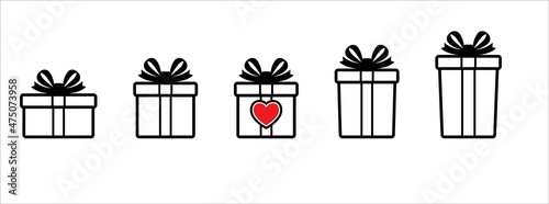 Fotografie, Obraz Gift box vector icon set