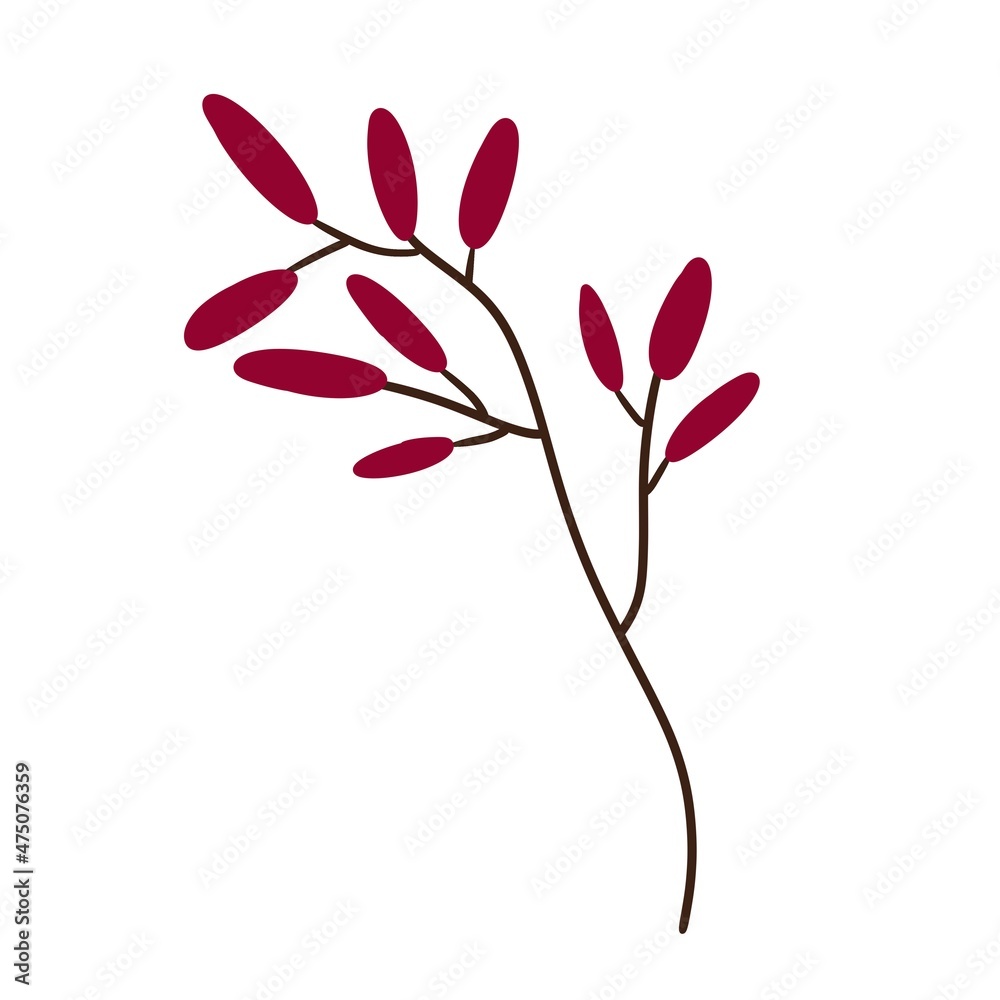 Doodle red line art barberry for fabrics and textiles and linens 