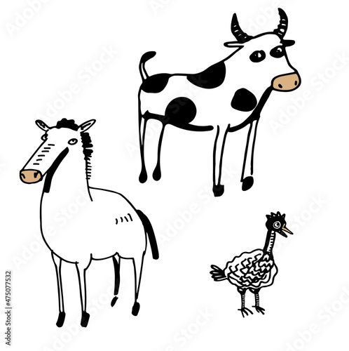 Set of funny cartoon animals