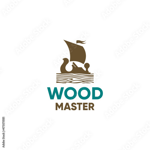 Wood master carpentry workshop logo