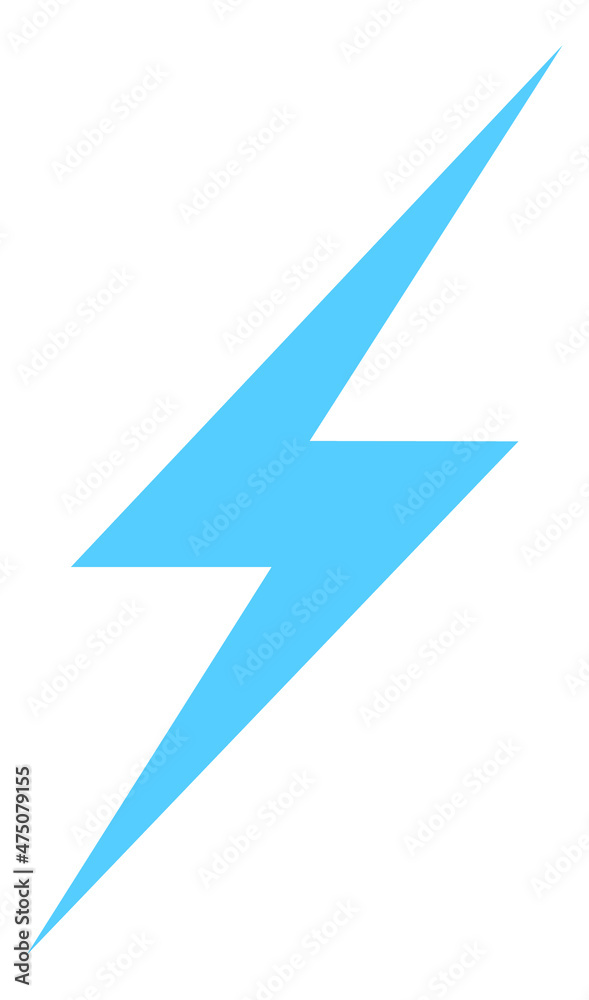 Blue flash symbol. Lightning strike icon. Electric power sign