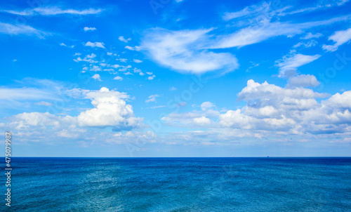 Beautiful sky and blue sea