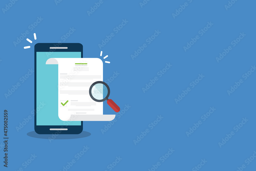 Online digital document inspection or assessment evaluation on smartphone, contract review, analysis, inspection of agreement contract, compliance verification. Online digital document inspection or assessment evaluation on smartphone, contract review, analysis, inspection of agreement contract, compliance verification.
