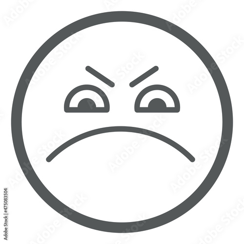Annoyed emoji. Angry face expression. Hate icon