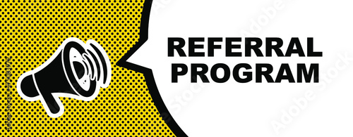 referral program sign on white background photo