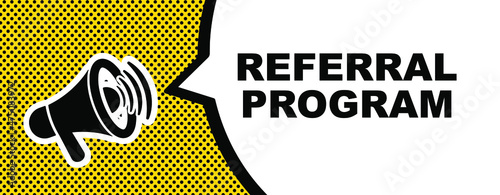 referral program sign on white background