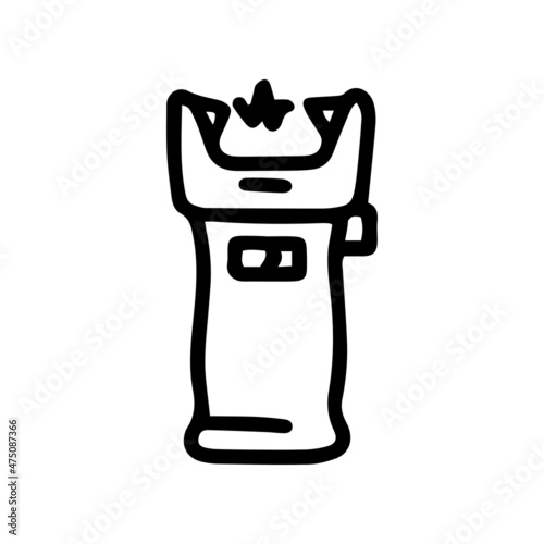 stun gun taser line vector doodle simple icon
