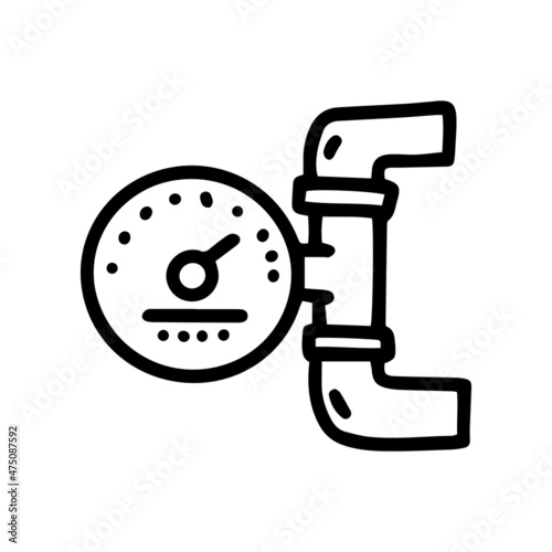 Obraz na płótnie heating system pressure gauge line vector doodle simple icon w salonie