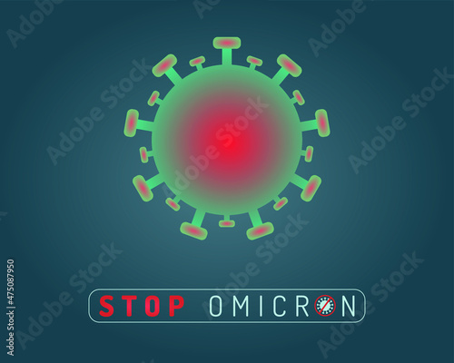 Stop Omicron variant vector illustration