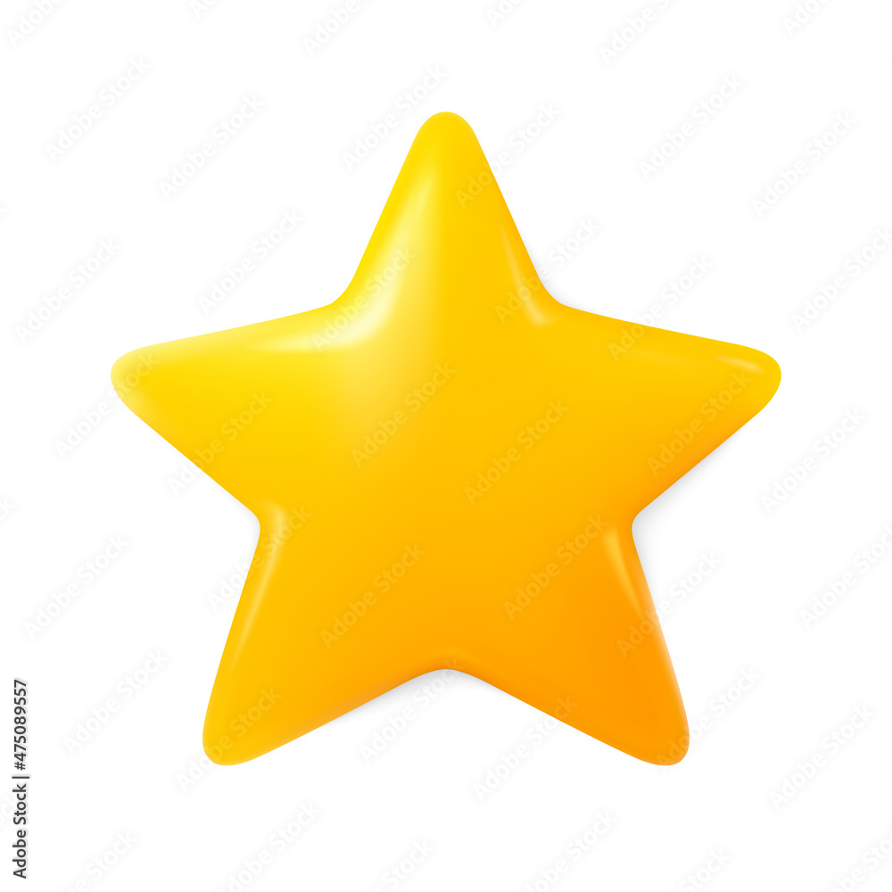 Obraz premium Stars vector illustration. 3d star illustration for customer review, game rate or score, quality service design. Customer feedback concept. Website or smartphone application client feedback.