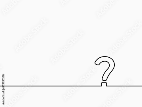 simple black punctuation ? question mark text calligraphic lettering continuous lines element mark for background, banner, cover, card, label, wallpaper, wrapping paper etc. vector design.