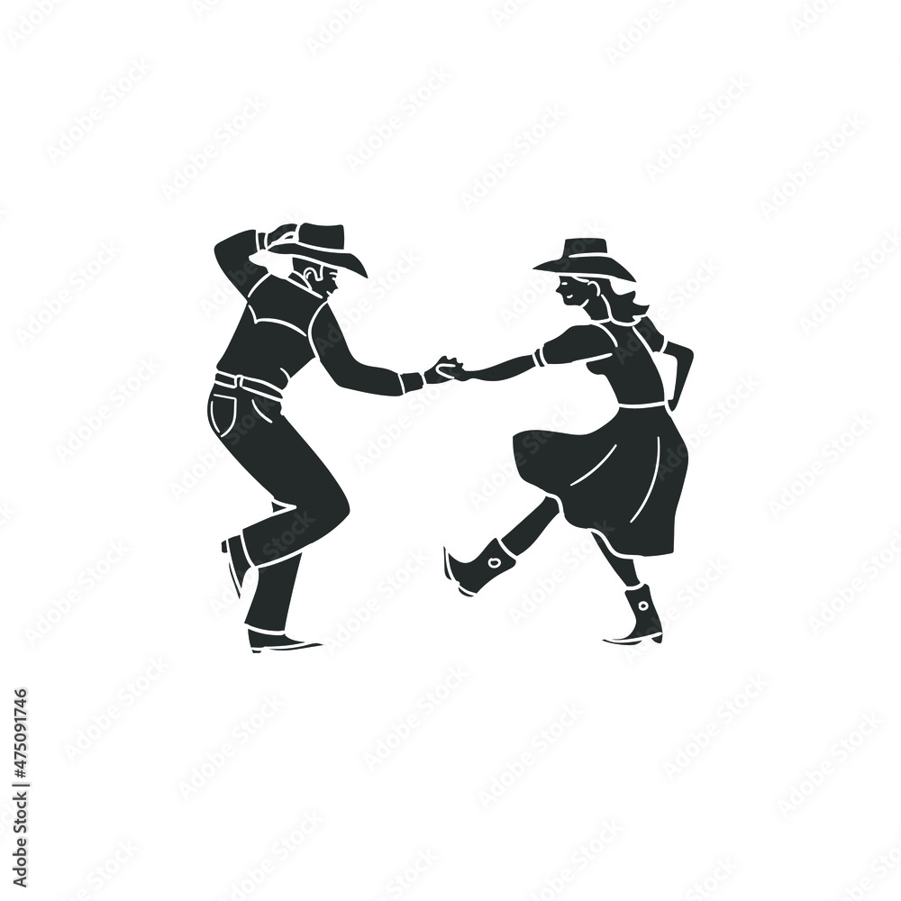 Country Icon Silhouette Illustration. Western Dance Vector Graphic  Pictogram Symbol Clip Art. Doodle Sketch Black Sign. Stock Vector | Adobe  Stock