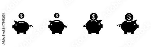 Bank icons set. Bank sign and symbol, museum, university