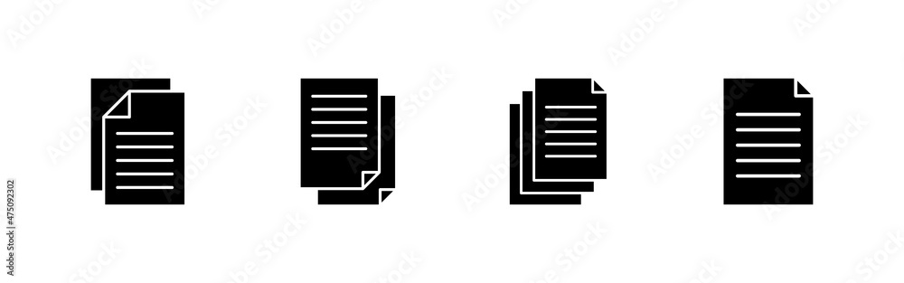 Document icons set. Paper sign and symbol. File Icon