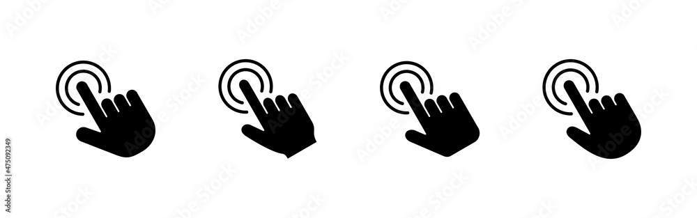 Hand click icons set. pointer sign and symbol. hand cursor icon Hand click icons set. pointer sign and symbol. hand cursor icon