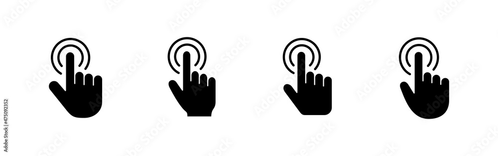 Hand cursor icons set. cursor sign and symbol. hand cursor icon clik