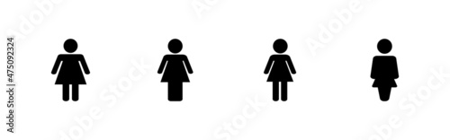 Female icons set. woman sign and symbol