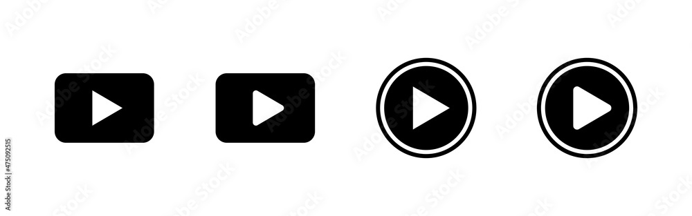 Play Icons set. Play button sign and symbol Play Icons set. Play button sign and symbol
