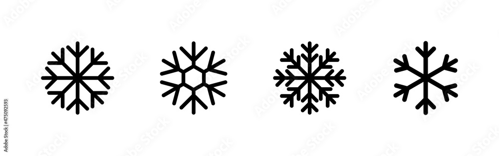 Snow icons set. snowflake sign and symbol Snow icons set. snowflake sign and symbol