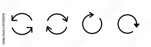 Refresh icons set. Reload sign and symbol. Update icon.